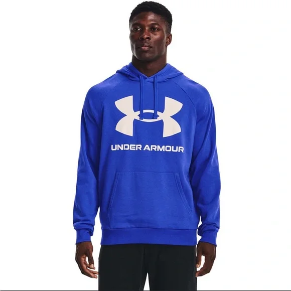 Under Armour Rival Fleece Hoodie men’s size Medium Blue - Picture 1 of 6
